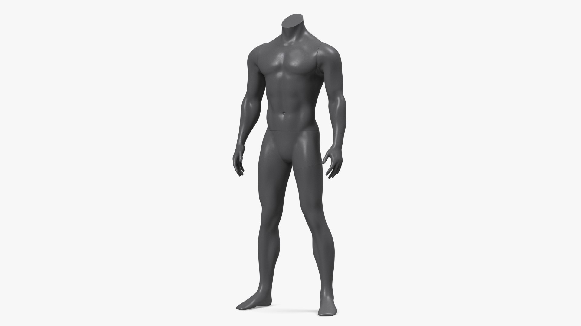 Sports Mannequin Male Black 3D model preview