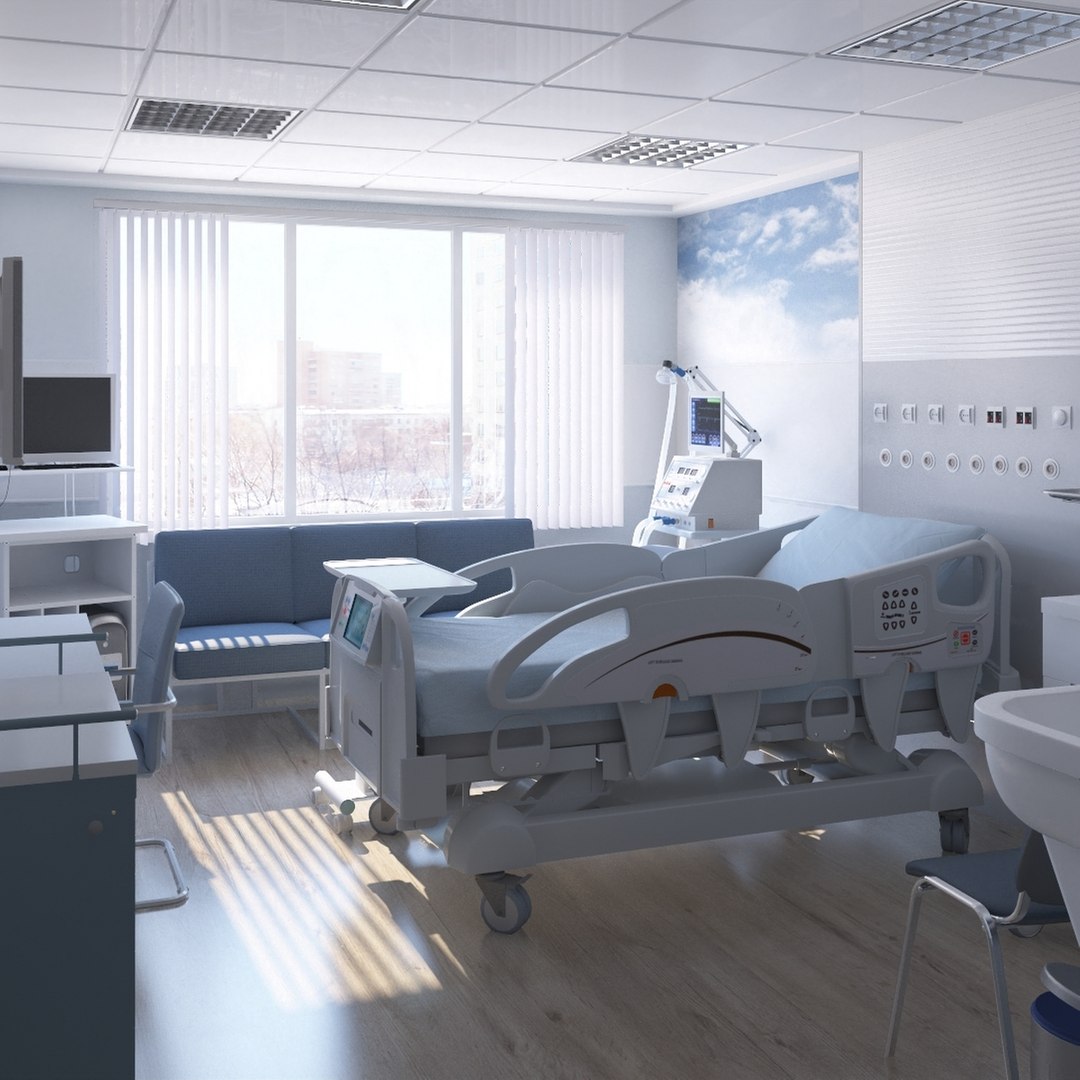 Hospital Patient Ward Room 4 model - TurboSquid 2012629