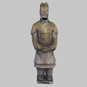 3ds terracotta warrior weathered
