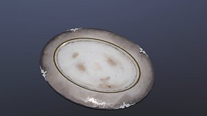 old big family plate 3D model