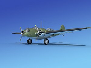3d propellers martin b-10 bomber model