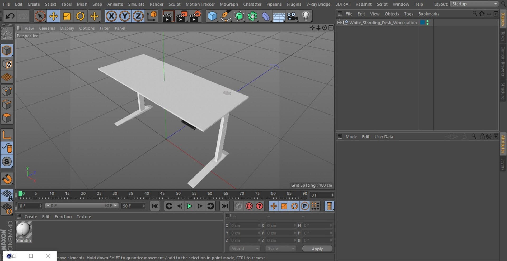 White Standing Desk Workstation 3D model - TurboSquid 2028389