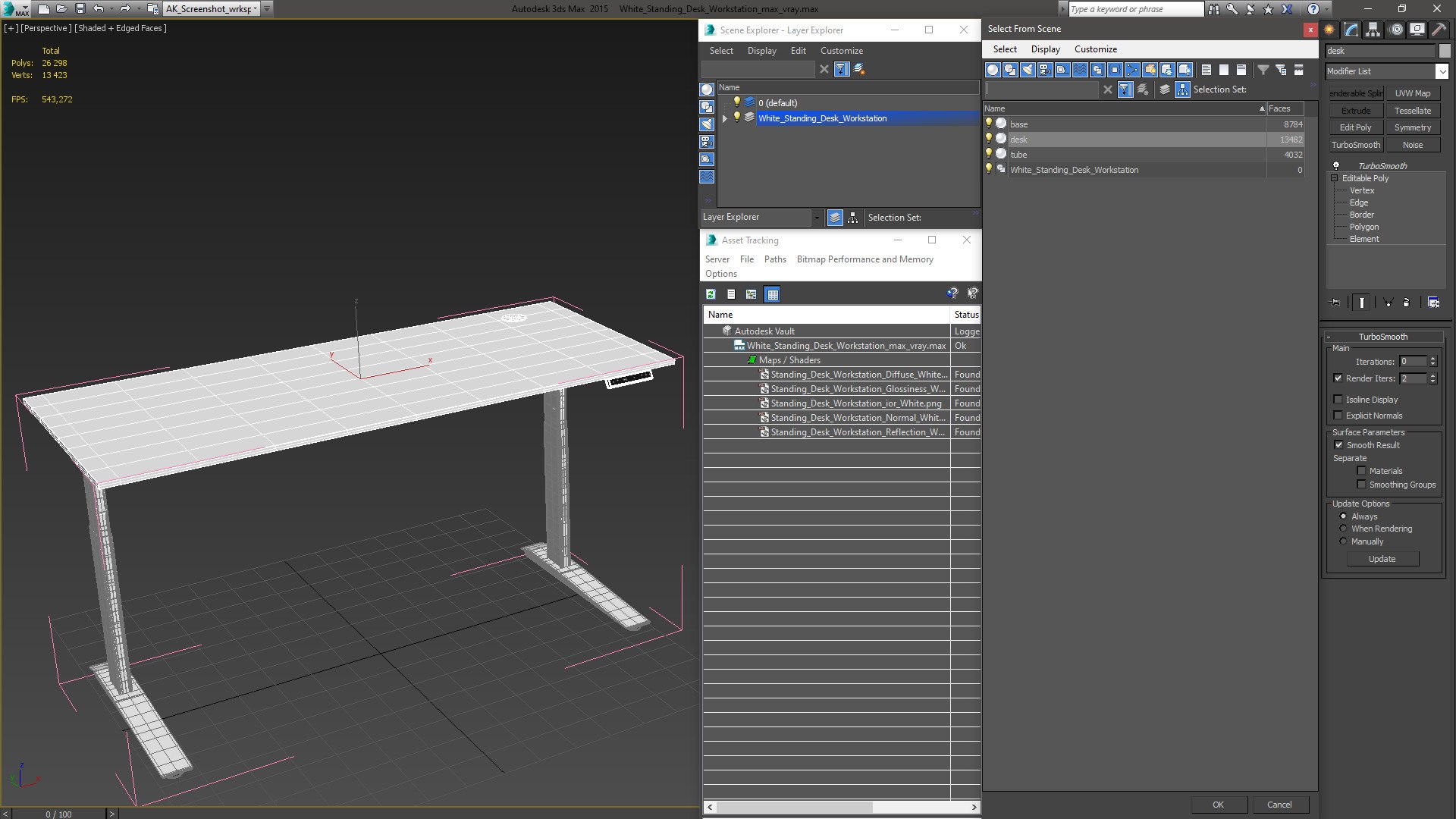 White Standing Desk Workstation 3d Model - Turbosquid 2028389