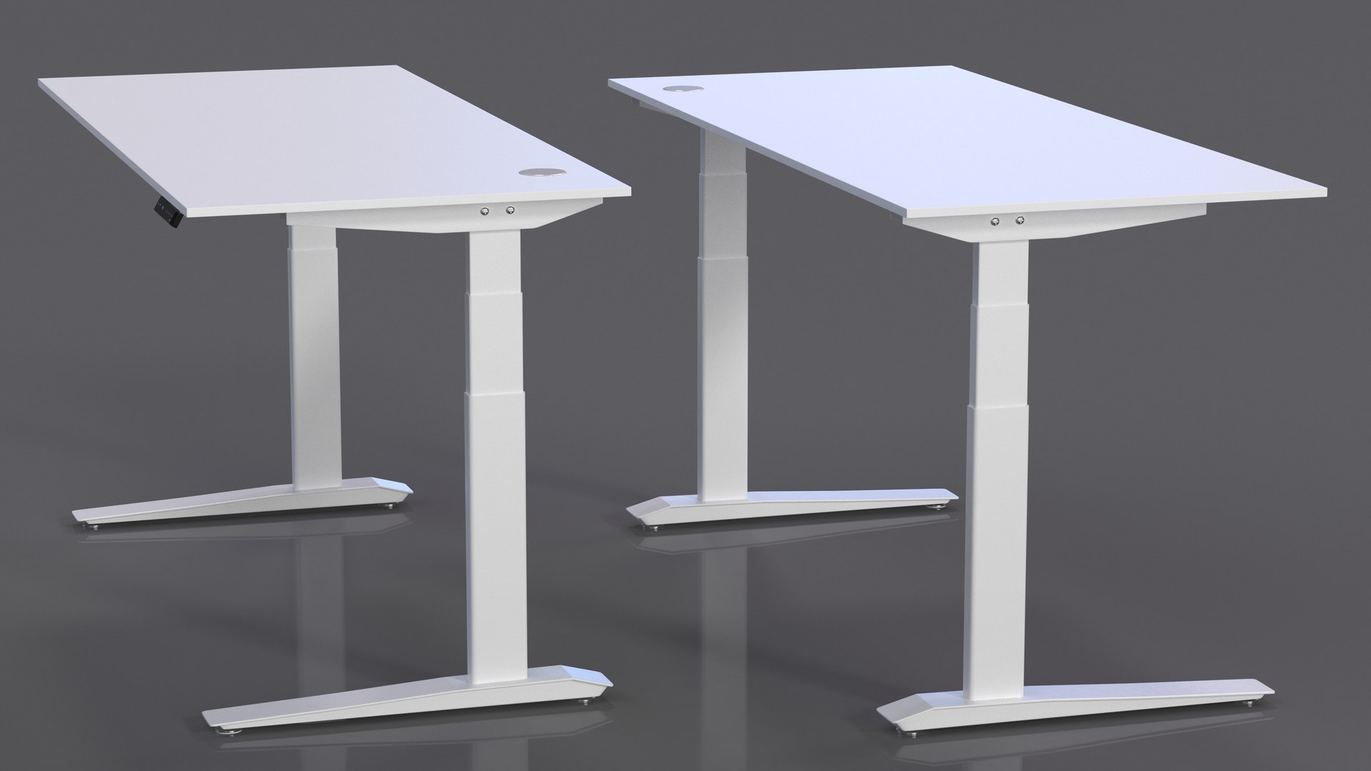 White Standing Desk Workstation 3D model TurboSquid 2028389