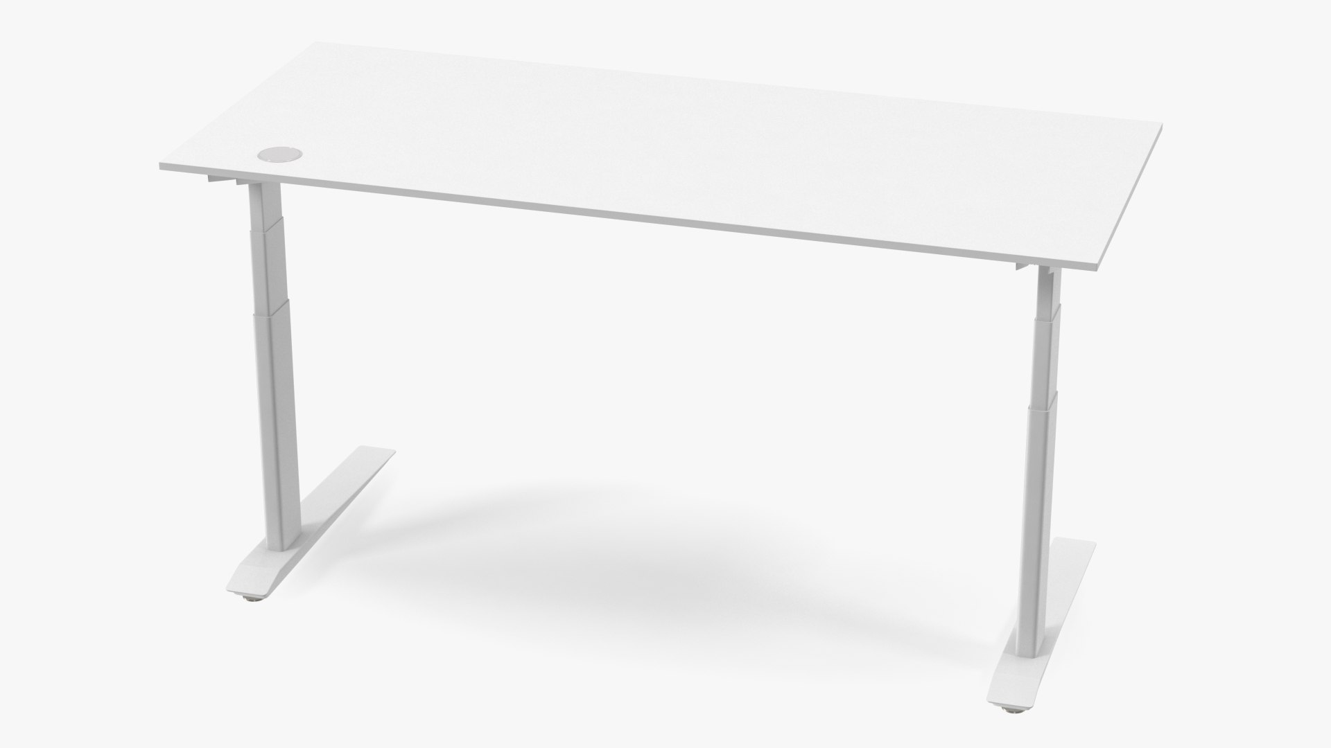 White Standing Desk Workstation 3D model TurboSquid 2028389