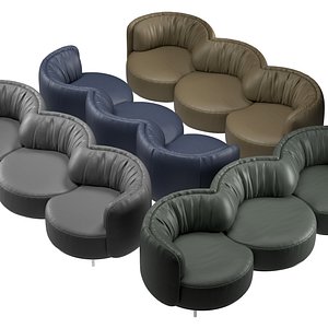 Natuzzi Wave 3 seater sofa by Nika Zupanc 3D model
