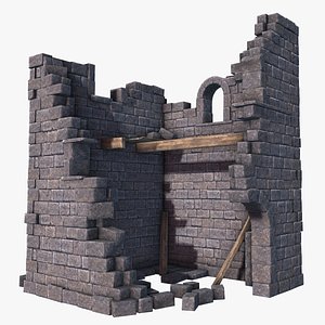3d old tower ruins