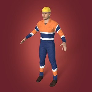 Construction Worker with High Quality FK-IK Rig