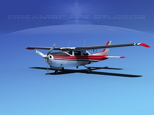 3d cockpit cessna 210 centurion model
