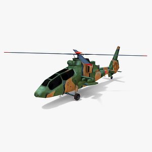 3d model of kawasaki oh-1 military helicopter