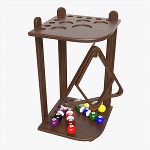 Billiard 10 Cue Corner Floor Rack Dark model