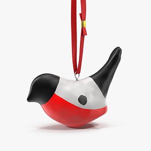 christmas red bird toy 3D model