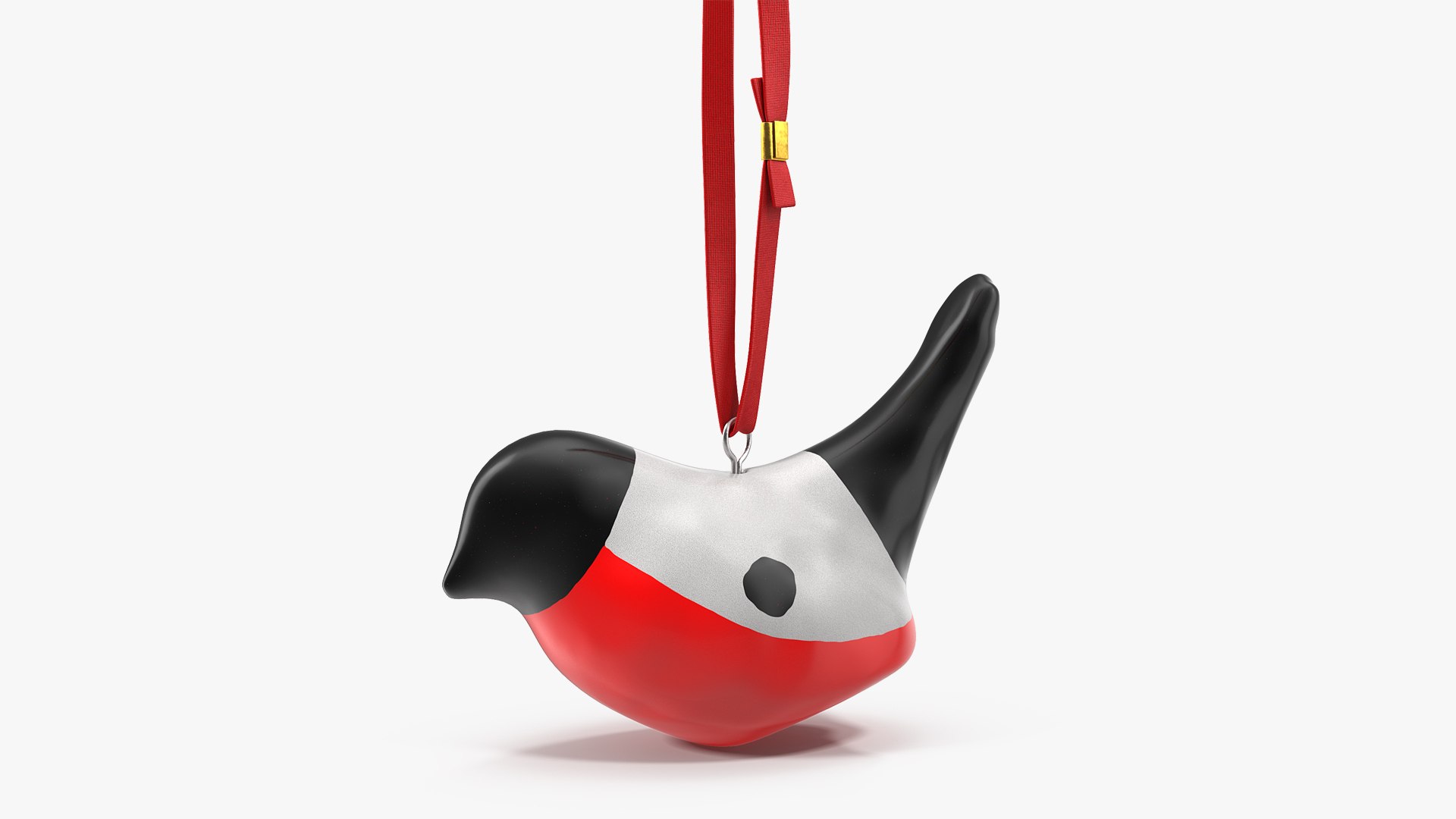 Christmas Toy Bird Red with Rope 3D model preview