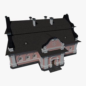 Ukrainian Baroque House I Pink 3D model