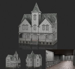 3D Old Abandoned House 3 model
