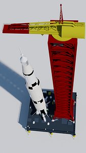 saturn v rocket 3D model