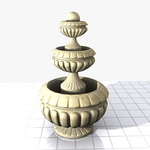 3ds max stone fountain