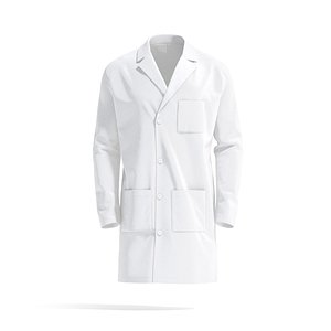 White Medical Lab Coat - doctors hospital overcoat clothing 3D model