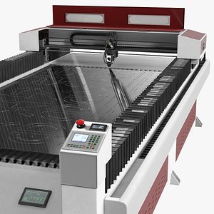 Red CNC Laser Cutting Machine with Aluminum Sheet