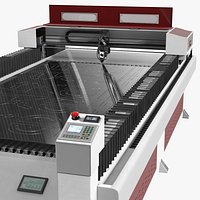 Red CNC Laser Cutting Machine with Aluminum Sheet
