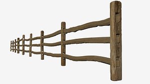 stockade fence 3D model