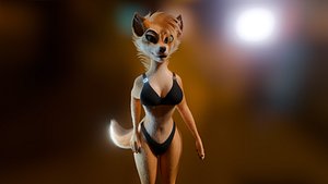 3D Junie Anthro Fox