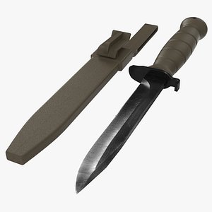 military field knife set 3d max