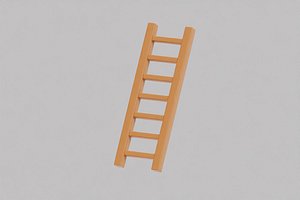 3D Wooden Ladder