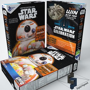 3d model star wars cereal box