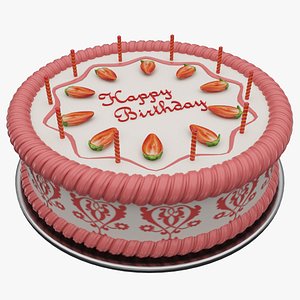 happy birthday cake obj