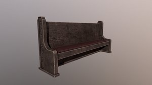 church pew 3D model