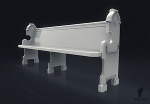 church pew 3D model