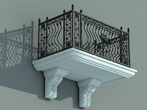 3D architectural balcony
