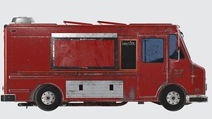 3D Red Food truck model