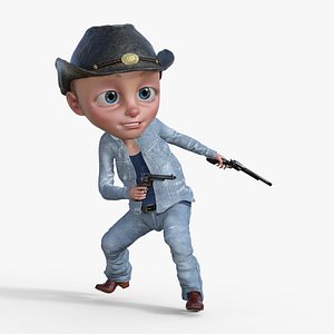 Cartoon Cowboy Rigged