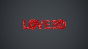 text love formed out of shiny spheres