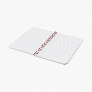 open graph paper notebook 3d model