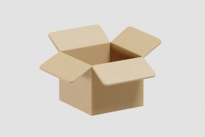 Empty cardboard box 3D model