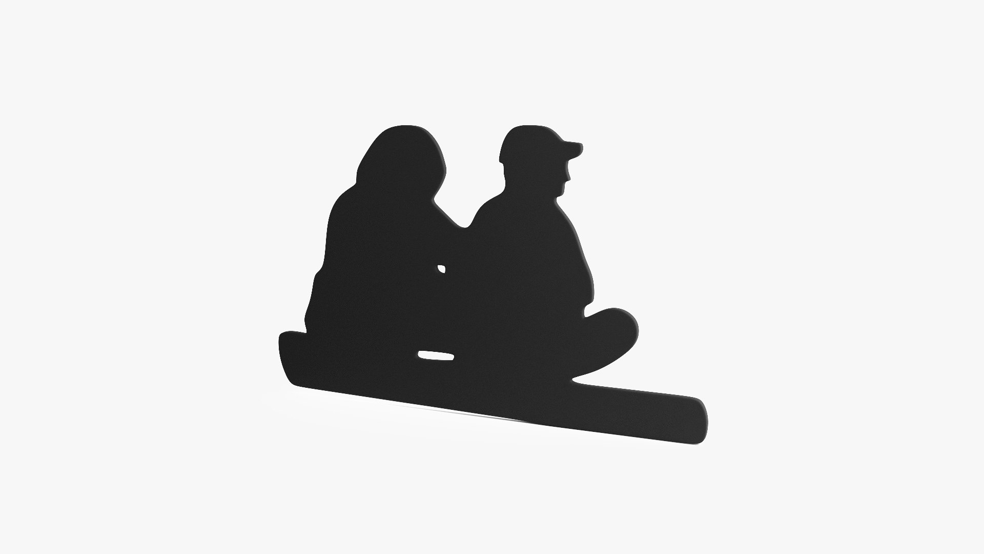 Sitting Couple Silhouette 3D model preview