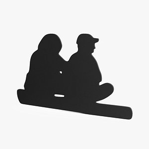 Sitting Couple Silhouette 3D model