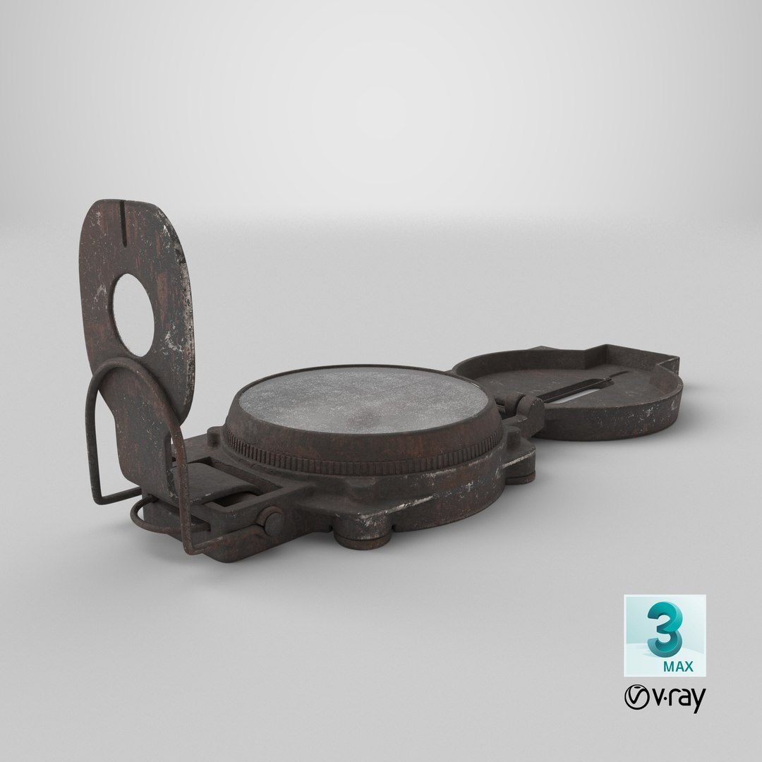 Rusted Military Lensatic Compass Open State 3D model https://p.turbosquid.com/ts-thumb/1d/mZWoU9/E0/stemcell_max_vray_render/png/1765472603/1920x1080/fit_q87/abe39b808a0b03546634de2e3914a7ed69069a45/stemcell_max_vray_render.jpg