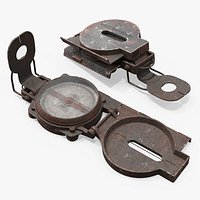 Rusted Military Lensatic Compass Open State