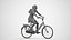 00583Bella001 - Teen Caucasian girl cycling with bag in casual summer attire