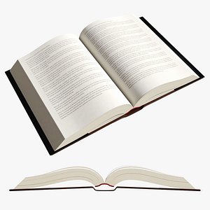 Open book with book jacket and text