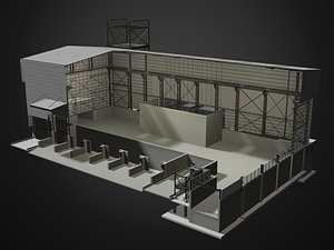 3D Industrial building in cutaway section 25i32