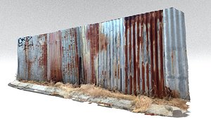 rusty metal fence 3D model