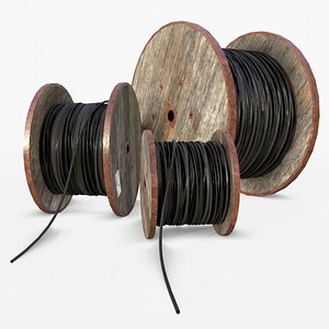 3D wooden cable reels