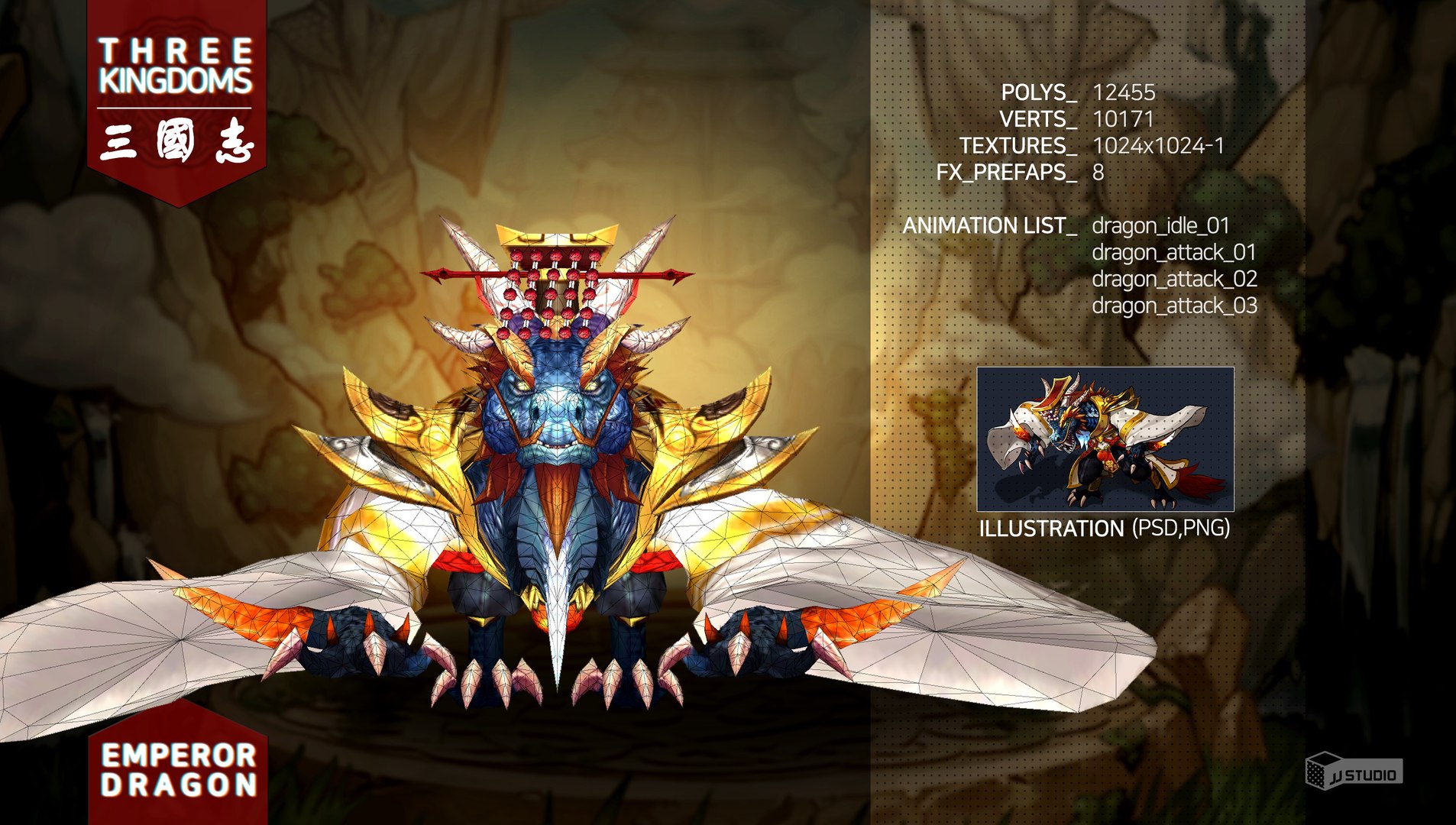 Three kingdoms - Boss Emperor Dragon 3D model https://p.turbosquid.com/ts-thumb/1e/K3T9y4/vn/bossemperordragon_screenshotboss31/jpg/1674031066/1920x1080/fit_q87/8e373a27ed5edae8265ccbe553e63f419e2073a4/bossemperordragon_screenshotboss31.jpg