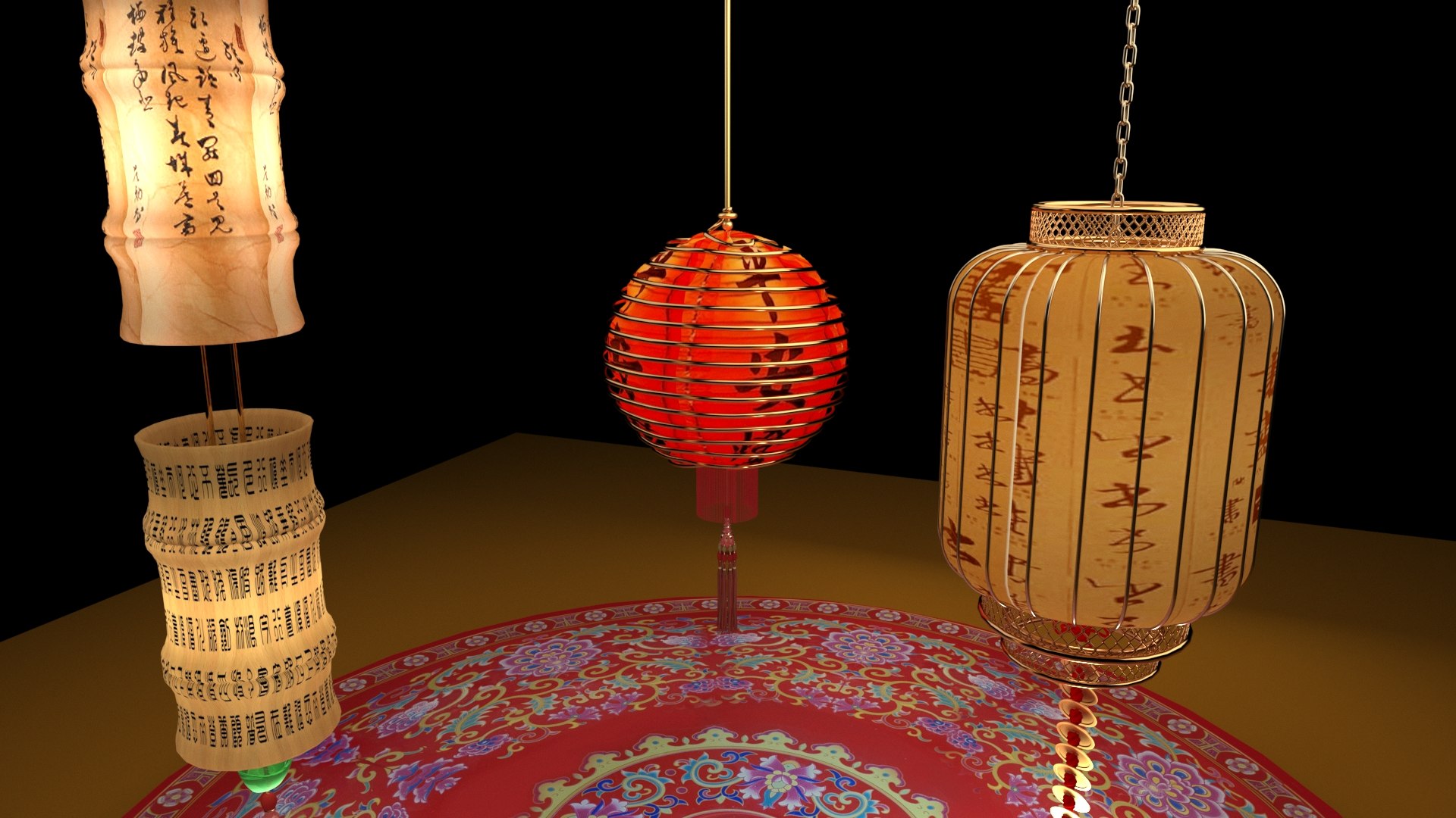 3D Red Lantern Model - TurboSquid 1693111