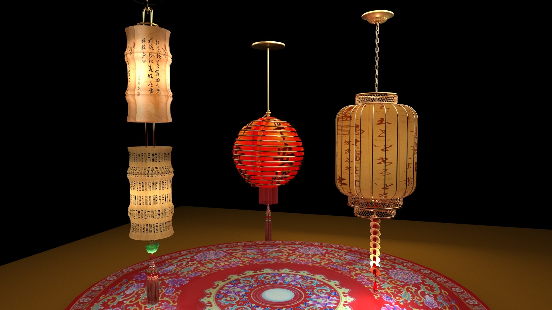 3D Red Lantern Model - TurboSquid 1693111